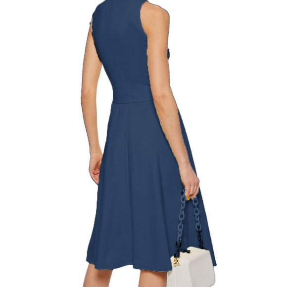 BLACK HALO Lylah belted Blue dress 6 - Picture 2 of 3